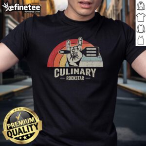 Nice Culinary Rockstar Retro Spatula Groove T-Shirt featuring a vibrant design perfect for cooking enthusiasts.