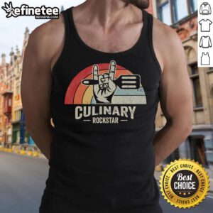 Nice Culinary Rockstar Retro Spatula Groove Tank Top featuring a fun spatula graphic, perfect for cooking enthusiasts.