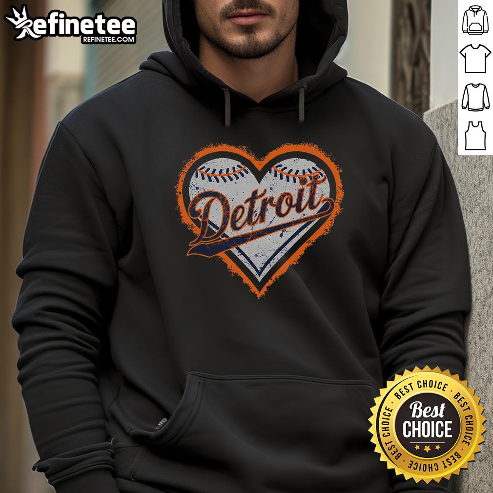 Nice Detroit Heart Hoodie in vibrant colors, showcasing a stylish design perfect for fans of Detroit apparel.