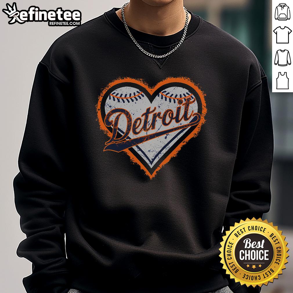 Cozy Nice Detroit Heart sweatshirt featuring a stylish design, perfect for showing love for Detroit in comfort and style.