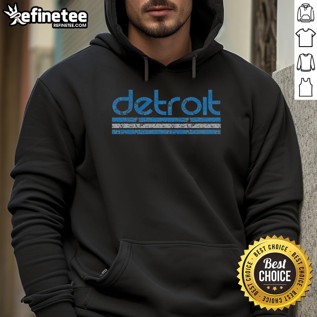 Retro vintage hoodie featuring 'Nice Detroit Michigan' design, perfect for stylish comfort and city pride.