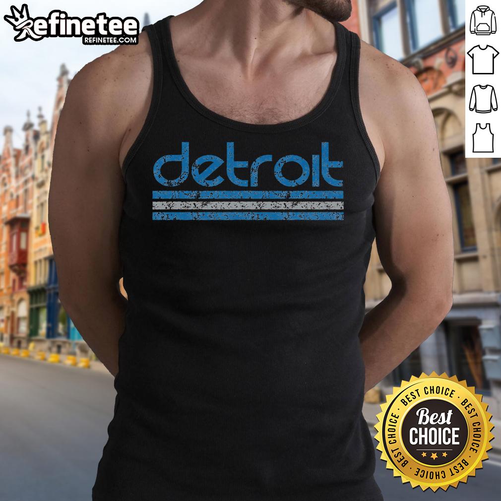 Retro vintage tank top featuring 'Nice Detroit Michigan' graphic design, perfect for summer fashion enthusiasts.