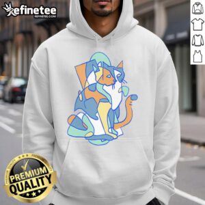 Alt Text: Cubist Cat Hoodie by Nate Christenson, featuring a colorful abstract design perfect for art lovers and fashion enthusiasts.