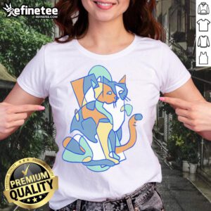 Cubist Cat Ladies Tee by Nate Christenson, featuring a colorful, abstract cat design on a stylish threadless shirt.