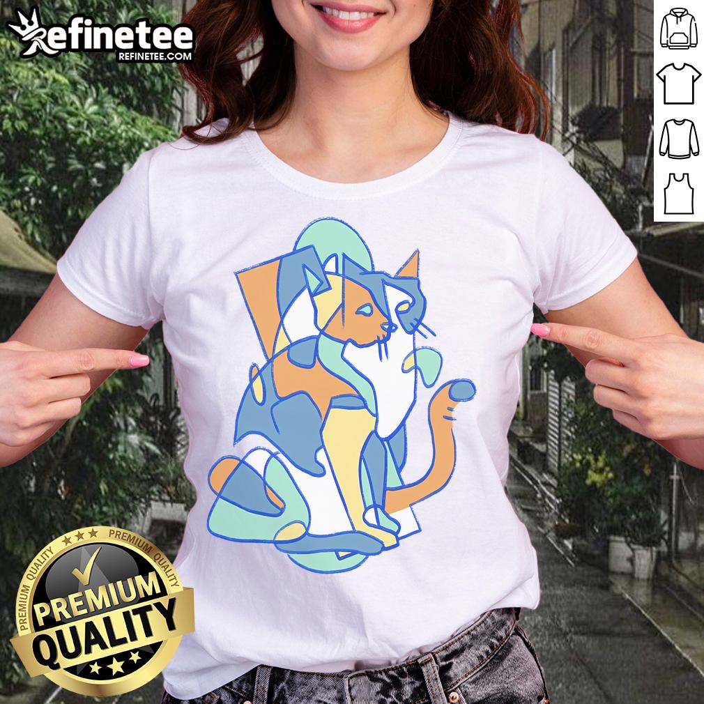 Cubist Cat Ladies Tee by Nate Christenson, featuring a colorful, abstract cat design on a stylish threadless shirt.