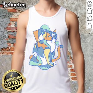 Cubist Cat Tank Top by Nate Christenson - Stylish, colorful design perfect for summer fashion.
