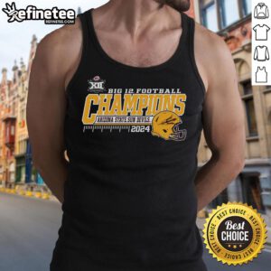 Maroon Arizona State Sun Devils 2024 Big 12 Football Conference Champions Locker Room Tank Top displayed on a hanger.