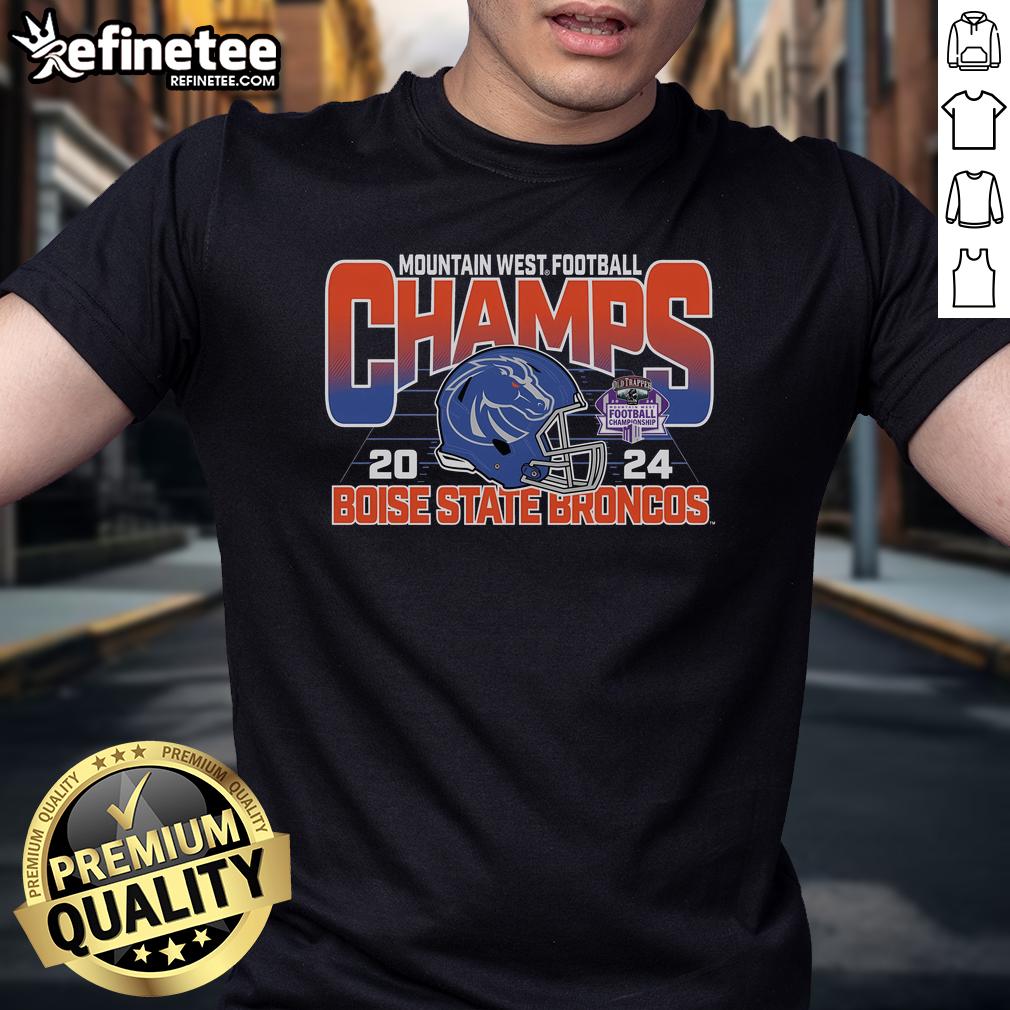 Official 84 Royal Boise State Broncos 2024 Mountain West Football Conference Champions Locker Room T-Shirt design.