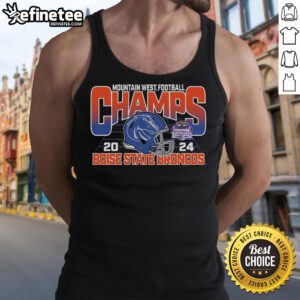 Official 84 Royal Boise State Broncos 2024 Mountain West Football Conference Champions locker room tank top design.