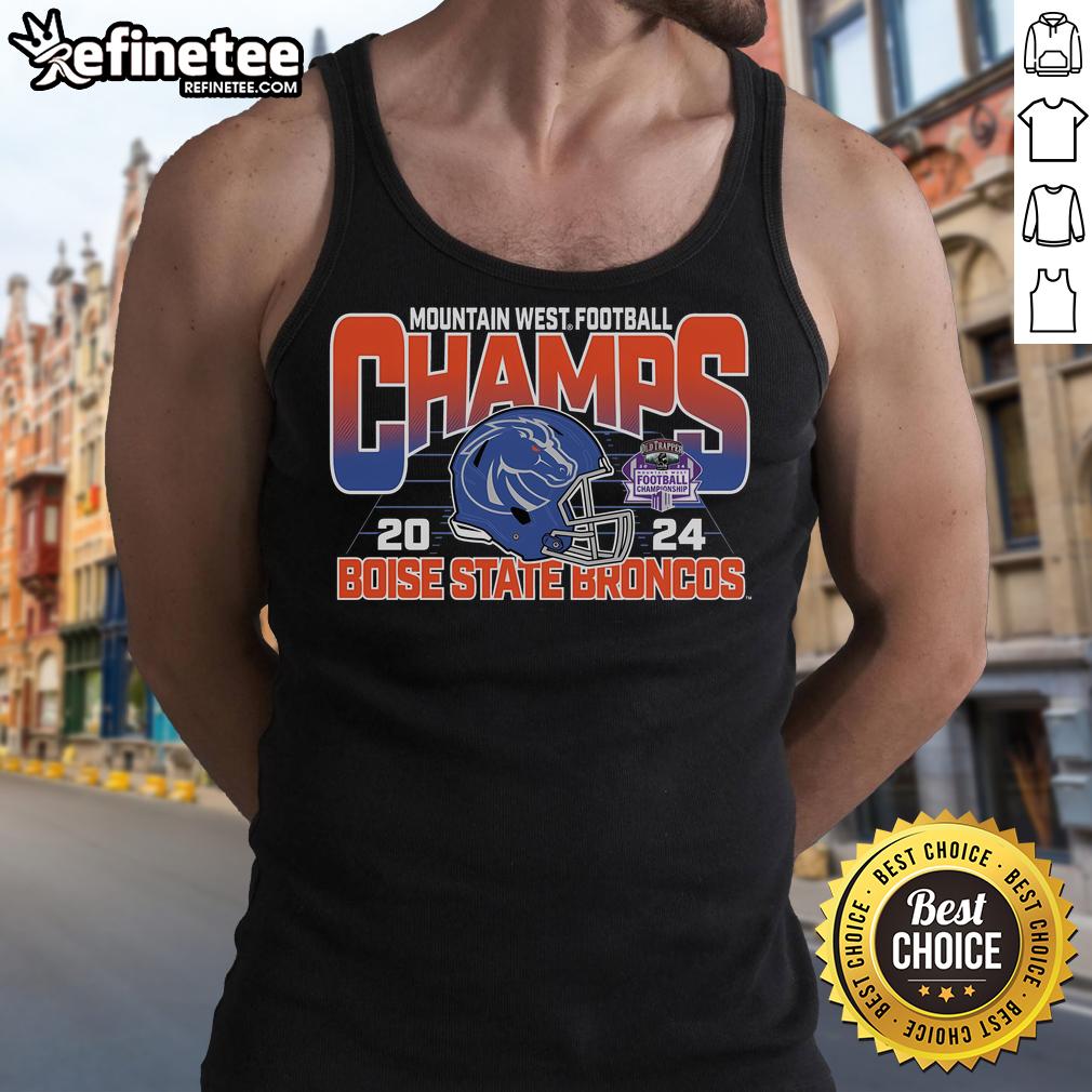 Official 84 Royal Boise State Broncos 2024 Mountain West Football Conference Champions locker room tank top design.