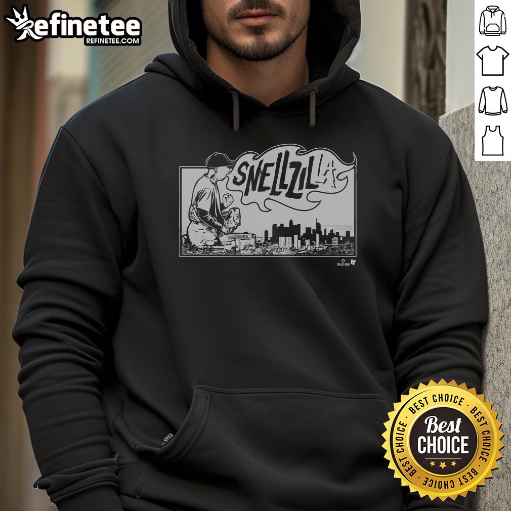 Official Blake Snell Snellzilla LA Hoodie featuring vibrant colors and stylish design for baseball fans.