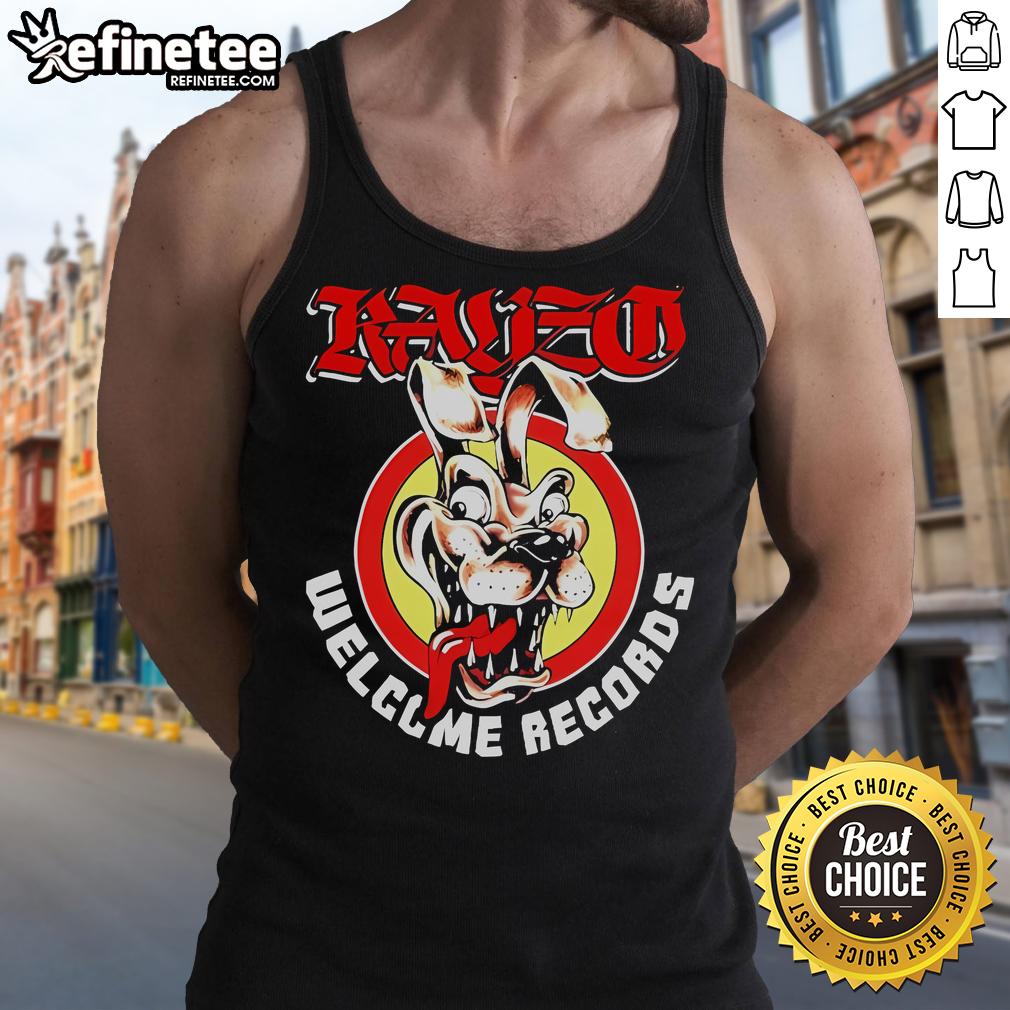 Alt Text: Official Kayzo Welcome Records dog tank top featuring a vibrant design, perfect for pet lovers and music fans.
