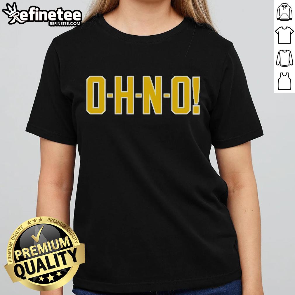 Official Michigan Wolverines O-H-N-O Ladies Tee featuring vibrant team colors and stylish design for passionate fans.