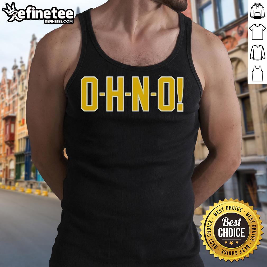 Official Michigan Wolverines O-H-N-O tank top featuring team colors and logo, perfect for fans and game day wear.