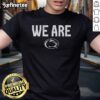Official Penn State Football Slogan 'We Are' T-Shirt in navy blue, showcasing school pride and team spirit.