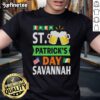 Good St. Patrick's Day t-shirt featuring Ireland and US flags with beer, perfect for celebrating in Savannah.