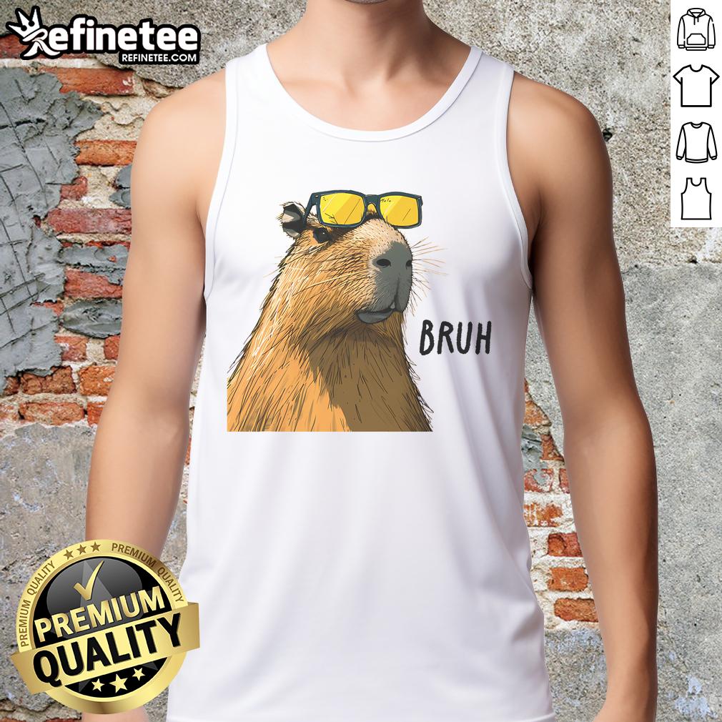 Cool Bruh Tank Top featuring a cute capybara design, perfect for casual summer wear and animal lovers.
