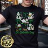 Happy St. Cattrick's Day coquette bow cat wearing a festive St. Patrick's Day T-shirt, perfect for cat lovers.