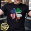 Vintage St. Patrick's Day T-shirt featuring an Irish American flag and lucky shamrock design.