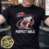 Official NHL Carolina Hurricanes Snoopy Perfect Smile T-Shirt featuring Peanuts Movie design for hockey fans.