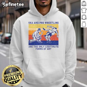 Vintage Wrestle Hoodie featuring awesome ska and pro wrestling art, celebrating the fusion of two unique cultures.