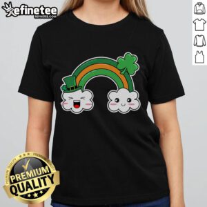Good St. Patrick's Day Irish Rainbow Ladies Tee featuring a vibrant rainbow design perfect for festive celebrations.