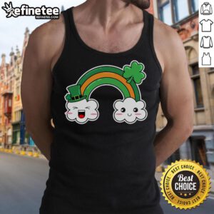 Colorful St. Patrick's Day Irish rainbow tank top featuring vibrant colors and festive design for celebrating the holiday.