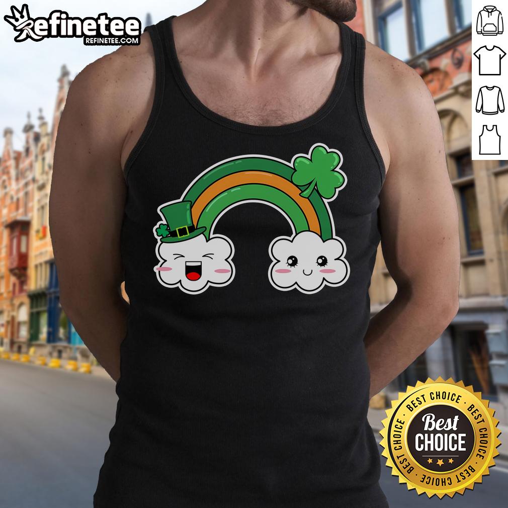 Colorful St. Patrick's Day Irish rainbow tank top featuring vibrant colors and festive design for celebrating the holiday.
