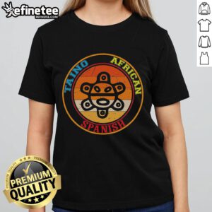 Good Taino African Spanish Puerto Rico Coqu tee featuring vibrant design celebrating Puerto Rican roots for women.