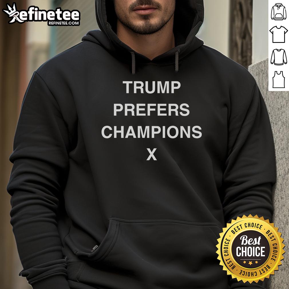 Good Trump Prefers Champions X Hoodie in vibrant colors, showcasing a stylish design perfect for fans and casual wear.