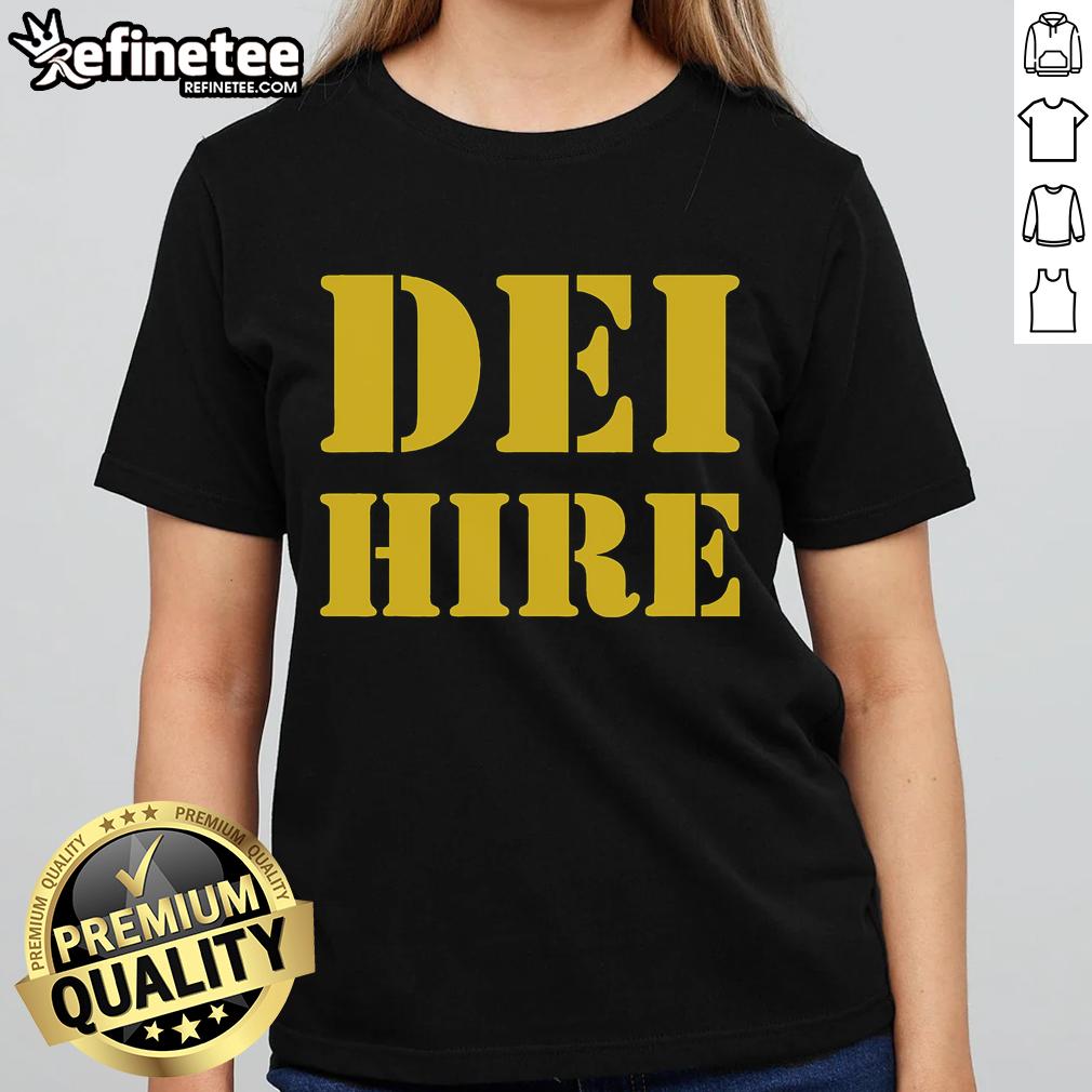 Hot DEI Hire Anti-Trump Political Ladies Tee featuring bold graphic design for passionate political expression.