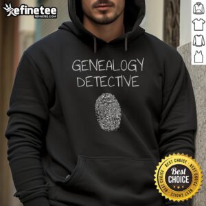 Stylish Hot Genealogy Detective Fingerprint Hoodie in black with unique fingerprint design, perfect for genealogy enthusiasts.