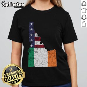 Hot Irish American Flag St. Patrick's Day ladies tee featuring vibrant colors and festive design for holiday celebrations.
