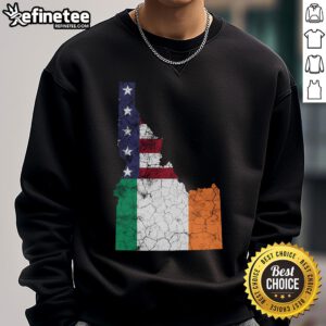 Hot Irish American flag St. Patrick's Day sweatshirt featuring vibrant colors and festive design for holiday celebrations.