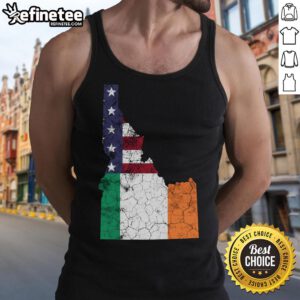 Stylish Hot Irish American flag tank top perfect for St. Patrick's Day celebrations and festive outings.