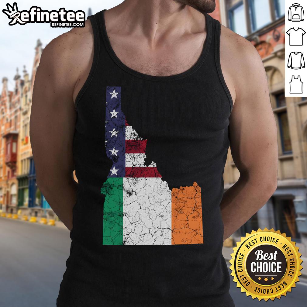 Stylish Hot Irish American flag tank top perfect for St. Patrick's Day celebrations and festive outings.