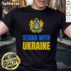 Hot Stand With Ukraine Protest T-Shirt featuring anti-Russia and Trump graphics, promoting awareness and solidarity.