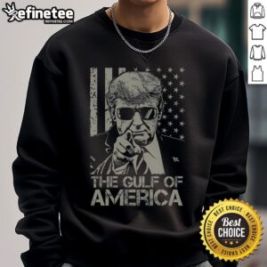 Retro Donald Trump USA flag sweatshirt, perfect for a hot welcome to the Gulf of America. Stylish and patriotic apparel.