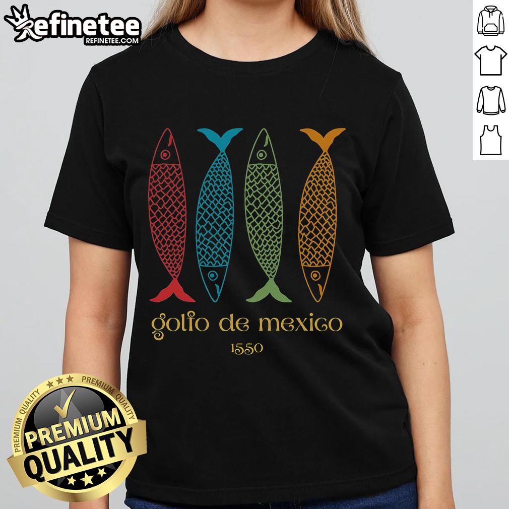 Stylish Gulf of Mexico Ladies Tee featuring a sardine design, perfect for beach lovers and casual wear enthusiasts.