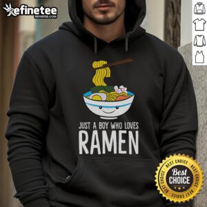Just a boy who loves ramen hoodie featuring a playful ramen graphic in vibrant colors, perfect for casual wear.