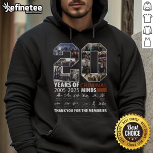 Official Criminal Minds 20 Years Hoodie 2005-2025, celebrating memories with a stylish and commemorative design.