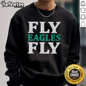 Official Fly Eagles Fly Philadelphia sweatshirt in navy blue with team logo, perfect for Eagles fans and game day wear.