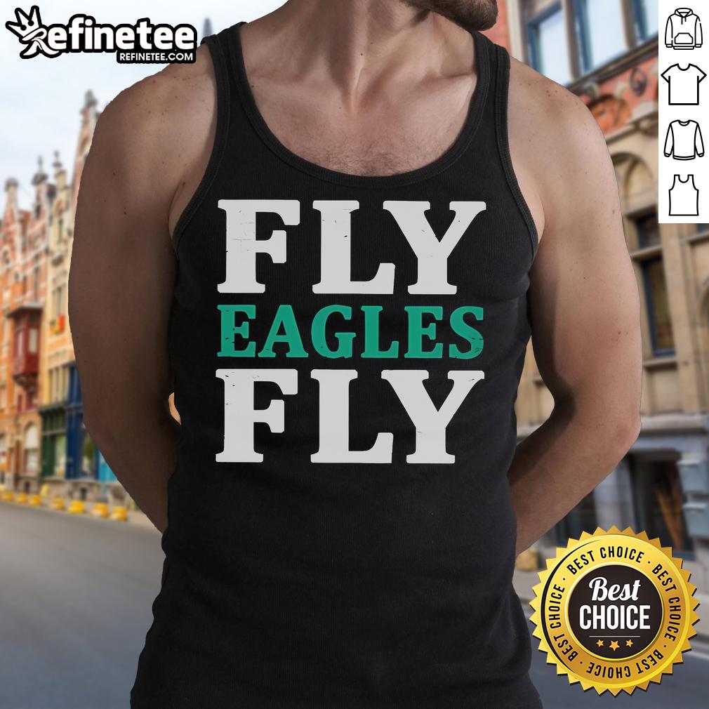 Official Fly Eagles Fly Philadelphia tank top featuring team colors and logo, perfect for Eagles fans and summer wear.