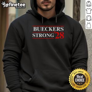 Premium Bueckers Strong 28 Hoodie in black, featuring bold graphics and a comfortable design for fans and athletes.
