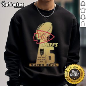 Premium Kansas City Chiefs 5 Super Bowl sweatshirt showcasing team pride and championship spirit in vibrant colors.