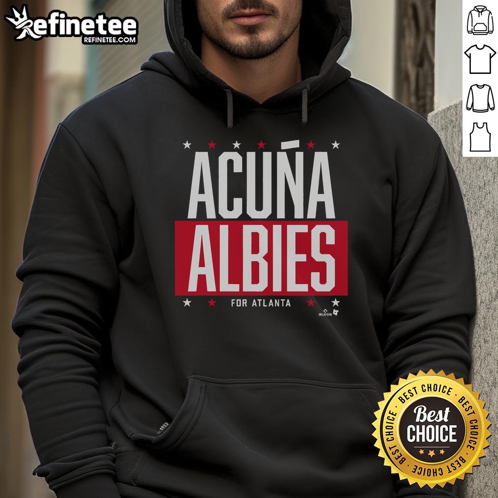 Top Acua Albies for Atlanta hoodie featuring vibrant team colors and player graphics, perfect for Braves fans.