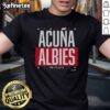 Top Acua-Albies for Atlanta T-Shirt featuring vibrant graphics of Braves stars Ronald Acua Jr. and Ozzie Albies.