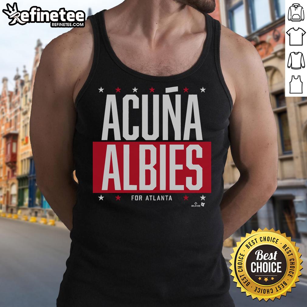 Stylish Top Acua Albies for Atlanta tank top featuring vibrant team colors and bold graphics, perfect for fans.