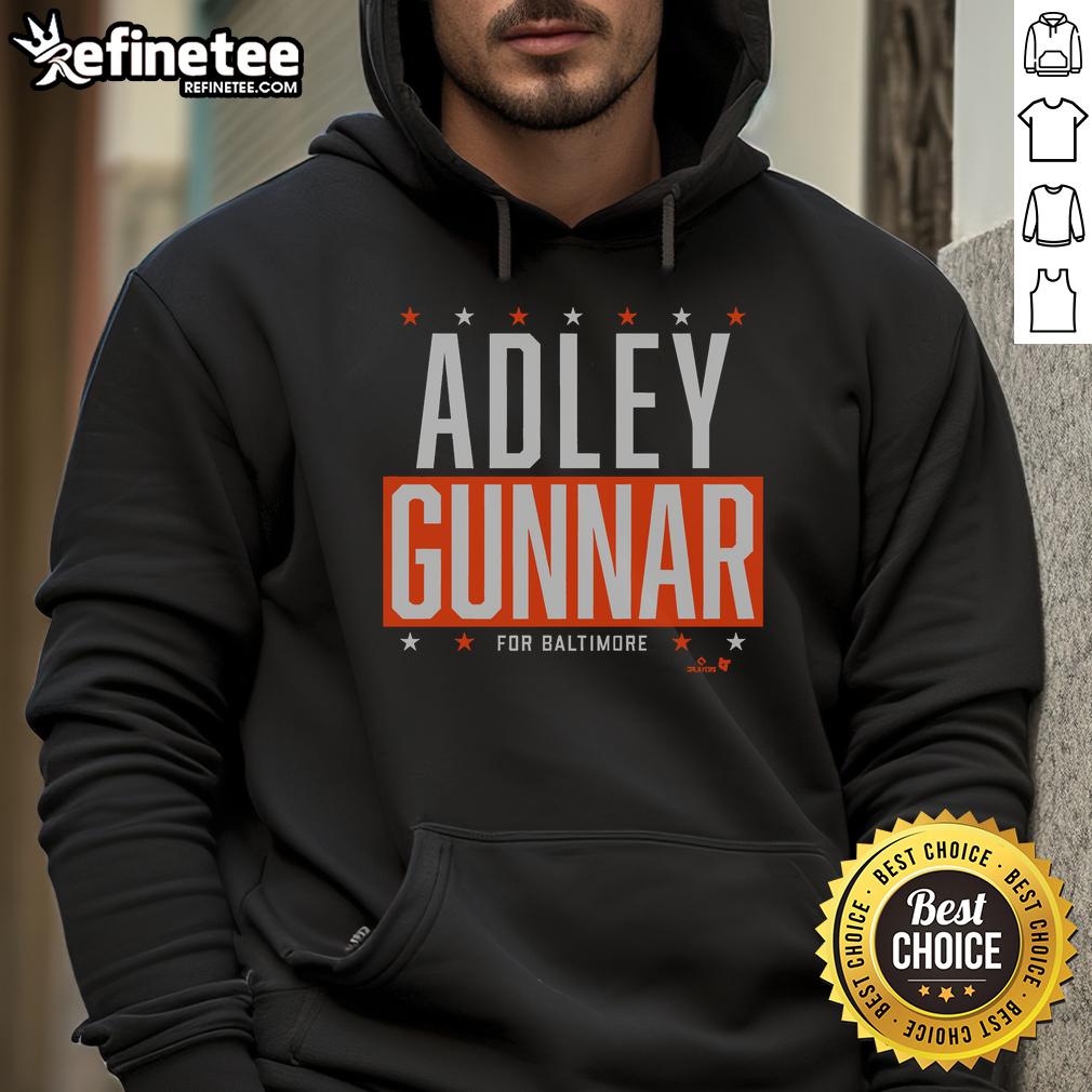 Top Adley Gunnar for Baltimore Hoodie featuring team colors and logo, perfect for fans showing support for the Orioles.