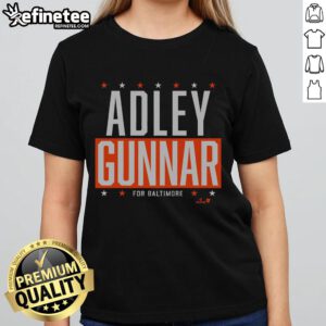Stylish Baltimore Ladies Tee featuring Adley Gunnar design, perfect for casual wear and showing team spirit.